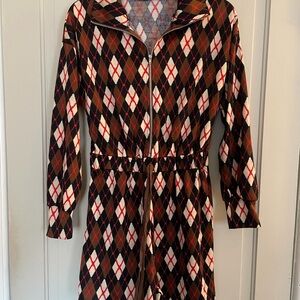 SHEIN Brown Argyle Jumpsuit